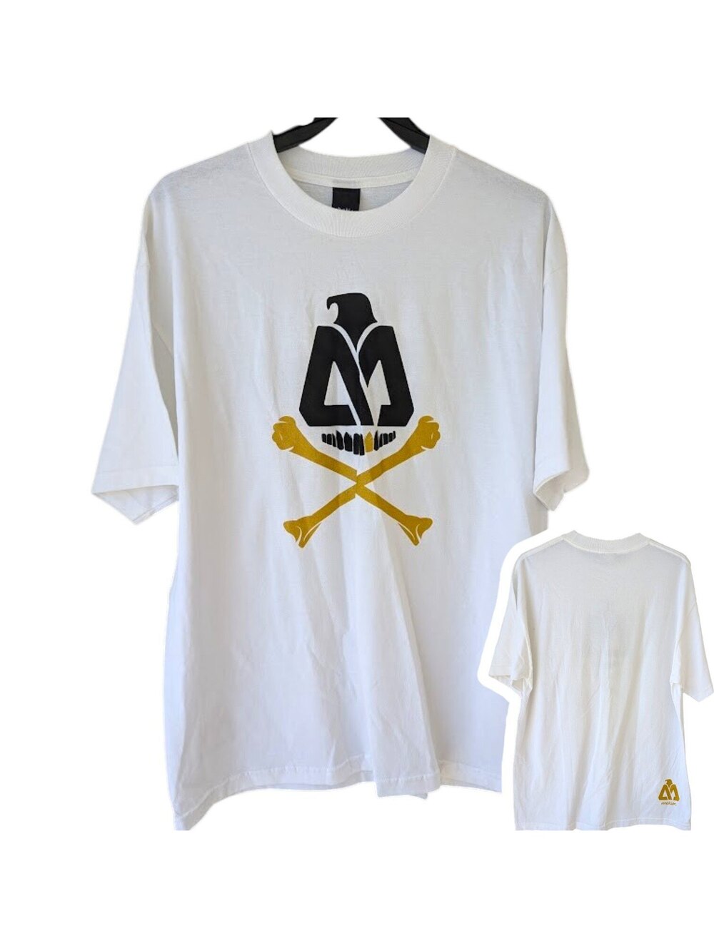 Vintage Y2K Matix Skate Shirt XL NWT Eagle Skull White Gold Deadstock Streetwear